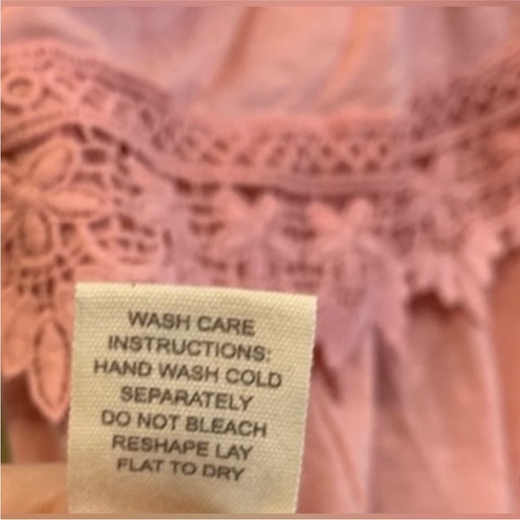 Women’s Pink / Mauve / Blush / Rose Peasant Off The Shoulder Top - Size Medium - Picture 15 of 15